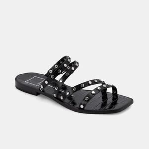 Dolce Vita Izabel Black Silver Stud Slip-On Sandals